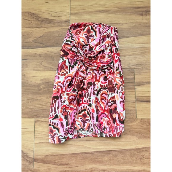 Zara Patterned Shorts with Twist Detail, Pink Red Print, Casual Summer Size M - Picture 1 of 5